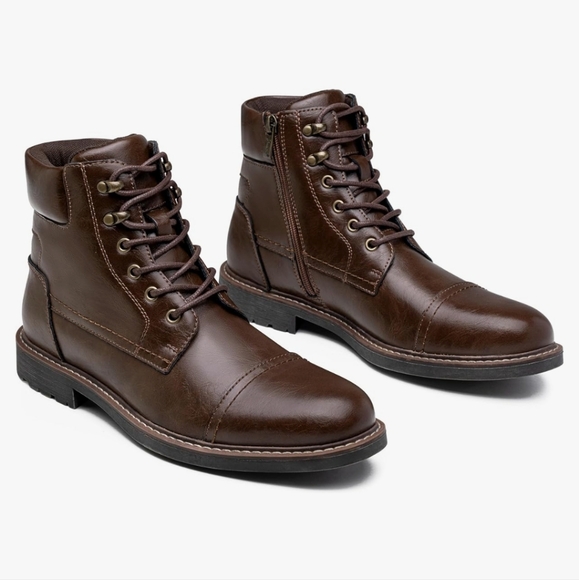 Jousen Milan Brand New Mens Boots Leahter Retro Dark Brown - Picture 3 of 11